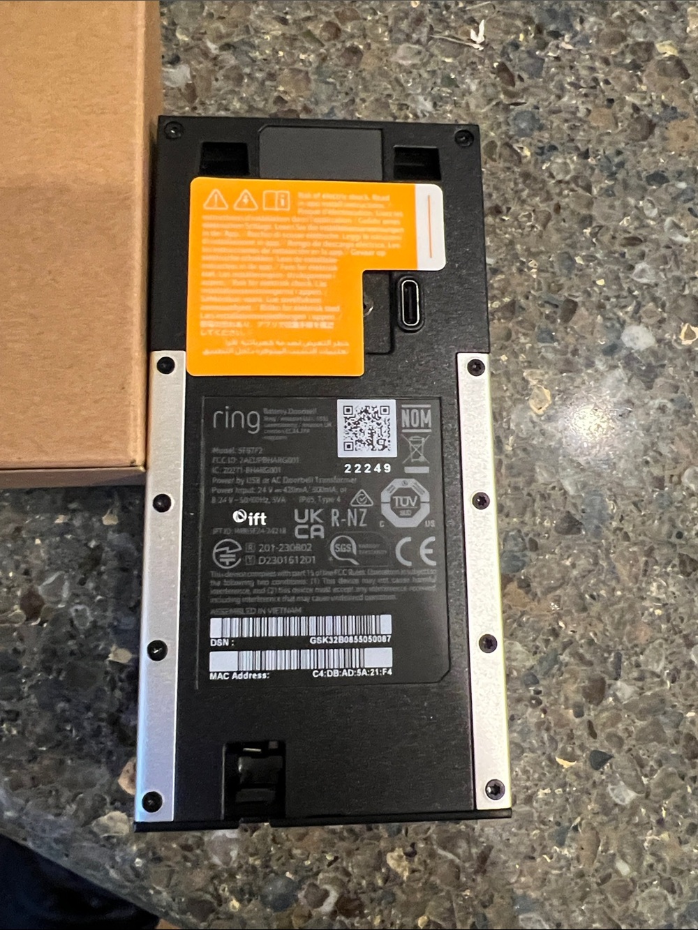 NEW NIB Ring Battery Doorbell — Silver - Picture 4 of 5